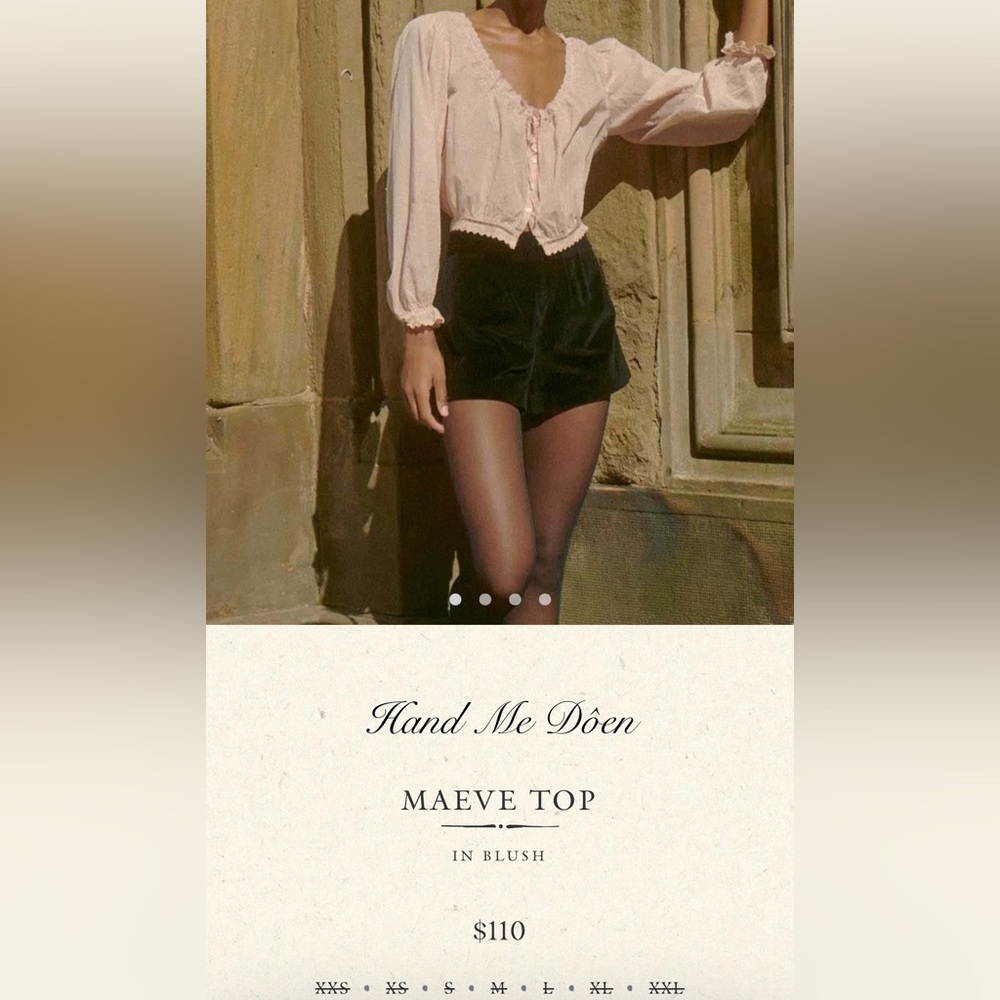 ✨💋SOLD💋 🌸🎀DÔEN ‘Maeve’ Organic Cotton Scalloped Edged Long Sleeve Top M✨ - Picture 8 of 16